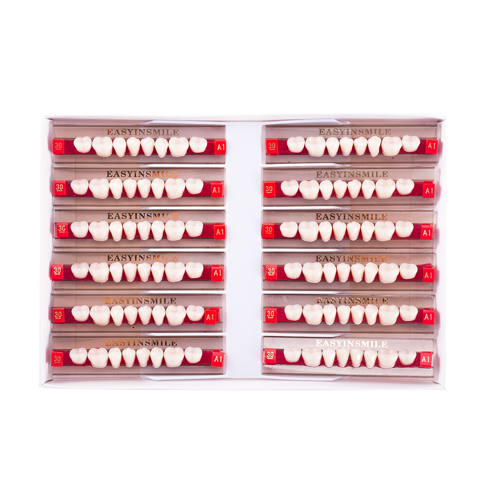 Dental Acrylic Resin Denture Teeth False DIY Full Set Anterior Posterior A1A2A3