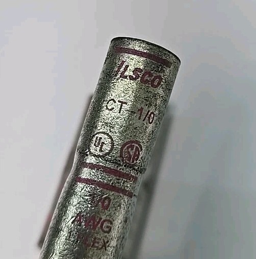 LOT OF 3-ILSCO CT-1/0 AWG Flex COPPER COMPRESSION PINK DIE 42, 1.875″ Long