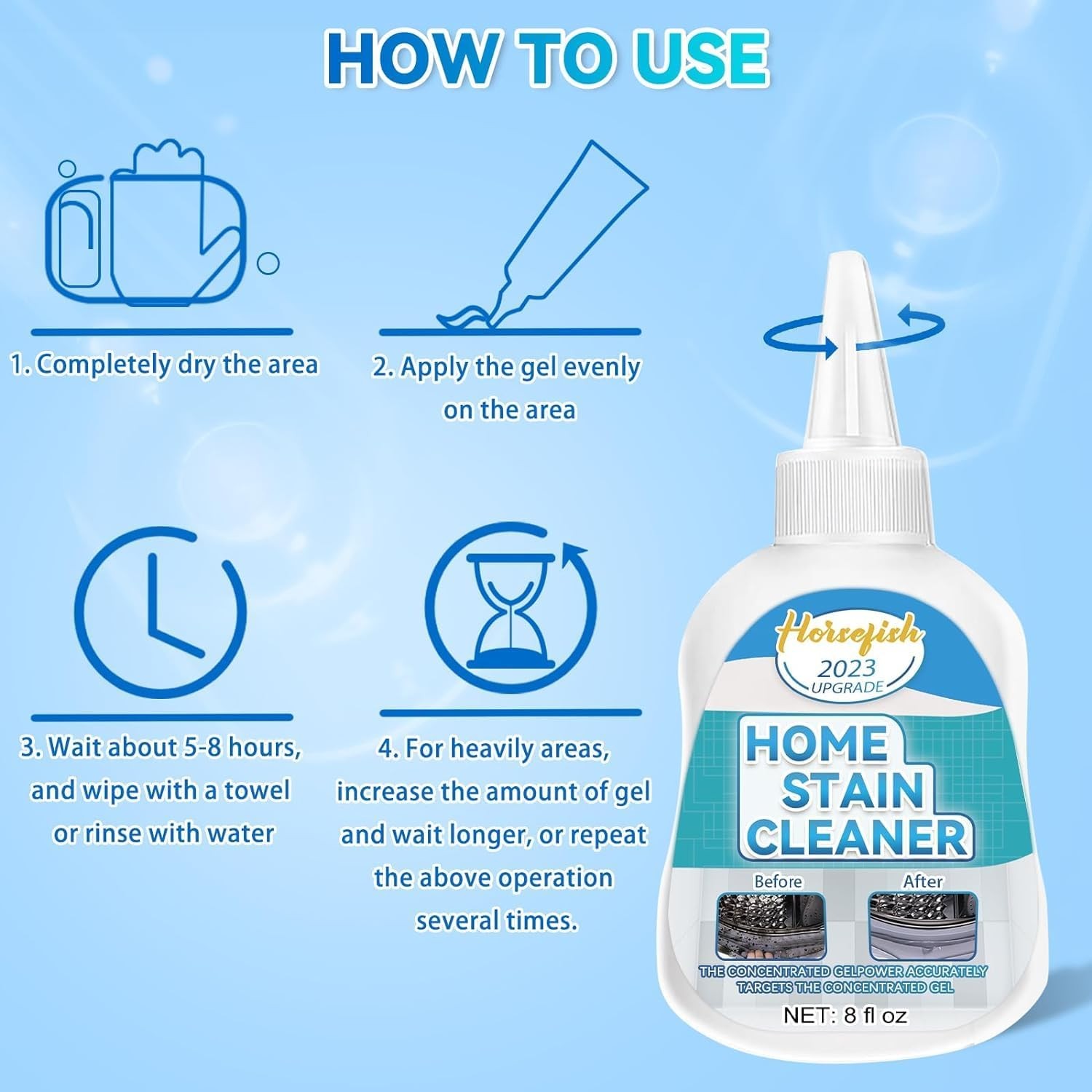 Home Remover Gel, 8 Fl Oz Household Washing Machine 8 (Pack of 1)