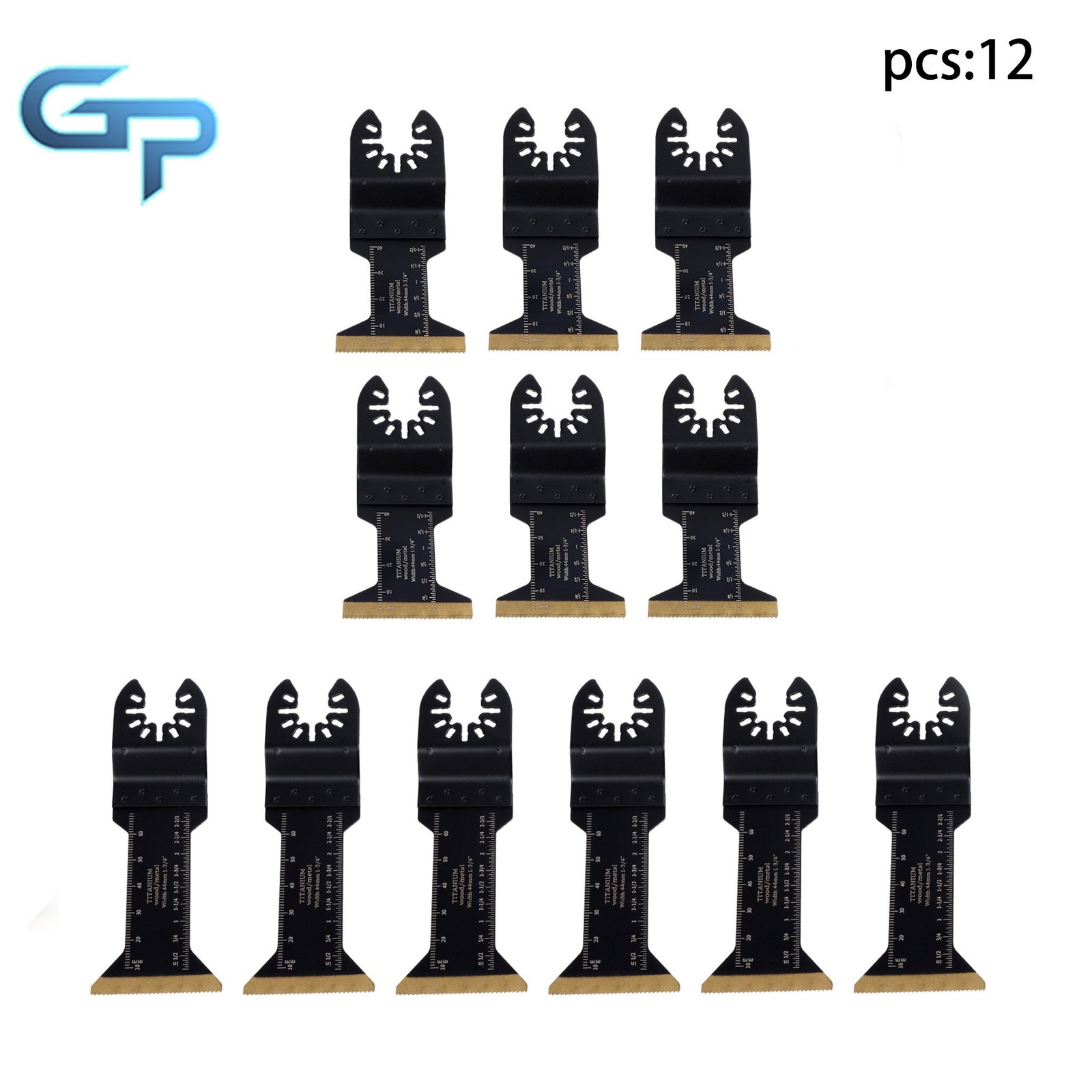 12 Pcs Titanium Metal Cutting Blades Extended Oscillating Saw Blades