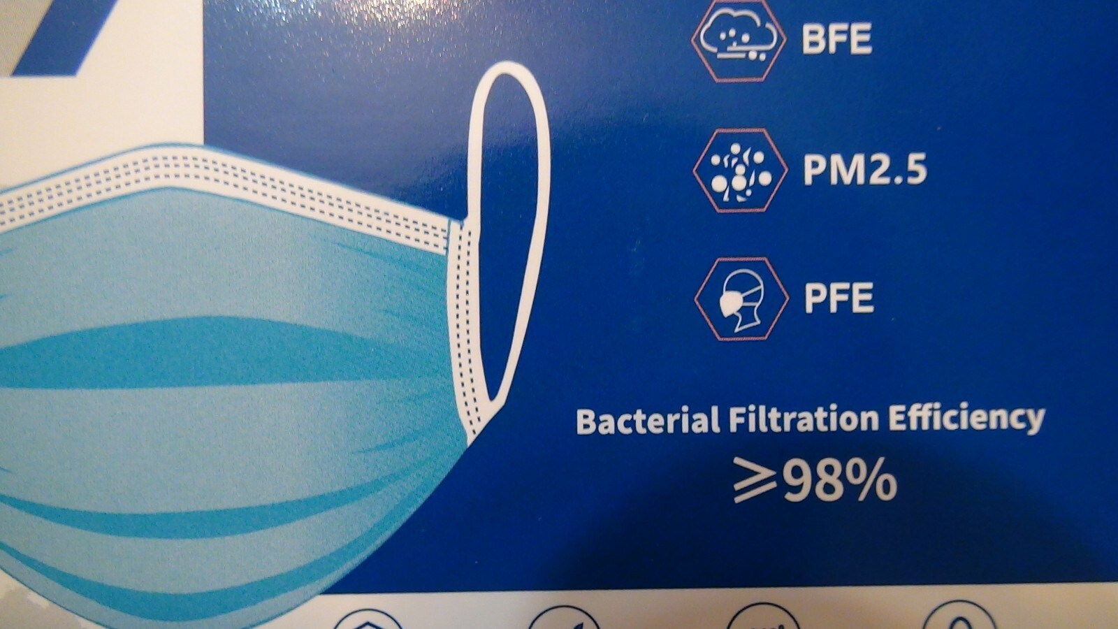 2000 Pcs 40 Sealed Boxes 3 Ply Medical Ear-Loop Face Masks ASTM L-1 Blue RFE 98%