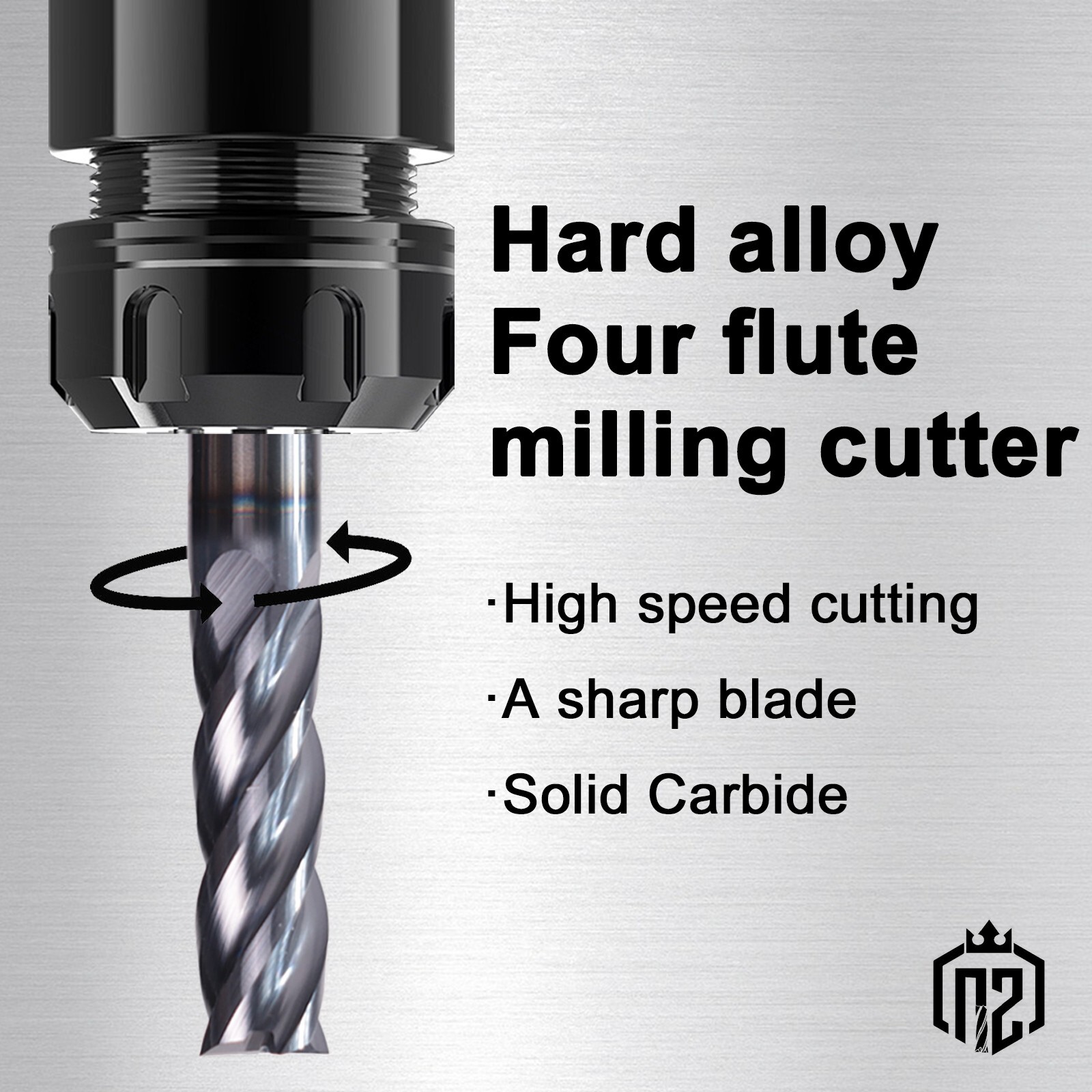 5PCS 4-Flute 1/4″ x 3/4″ x 2-1/2″ Solid Carbide End Mills – AlTiN Coated CNC Bit