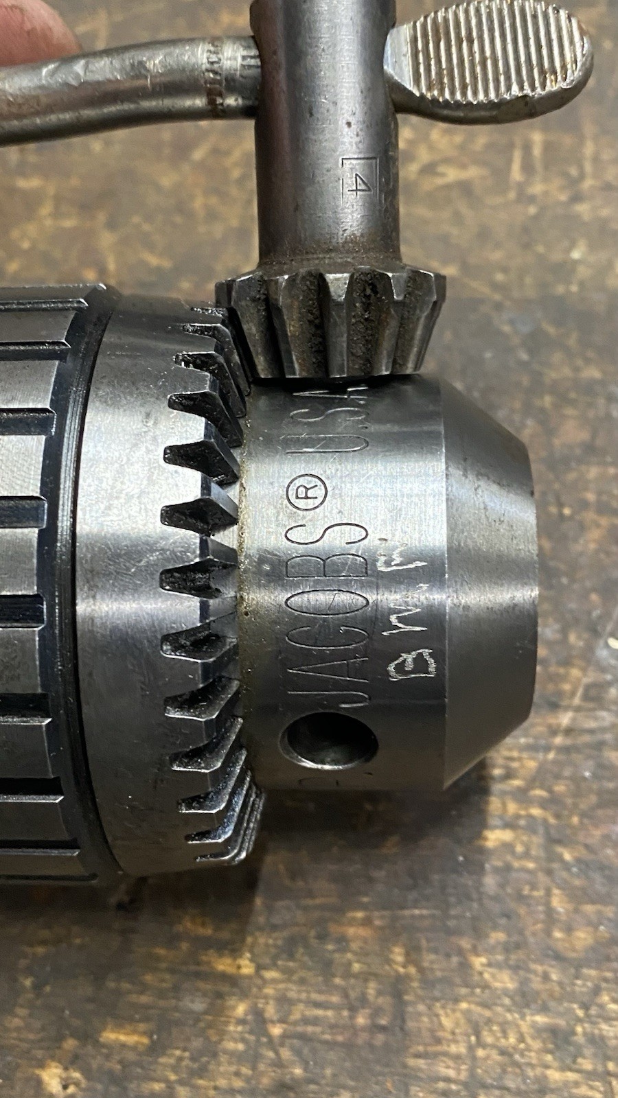 Jacobs 18N Ball Bearing Super Chuck with 4MT Shank Lathe Mill No. 4 Morse Taper