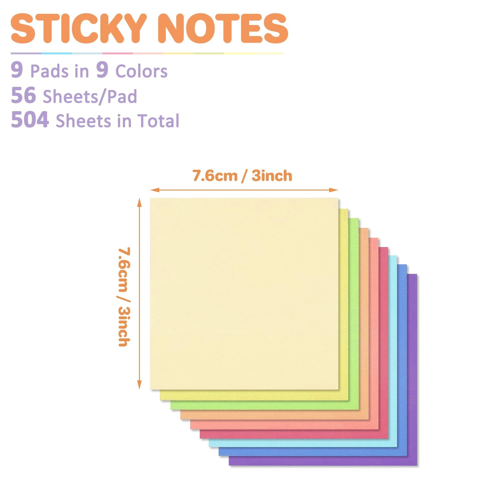 Post It Notes Pop-up, Sticky Notes, 3×3 Inches, 9 Pads, Bright Colors Self-st