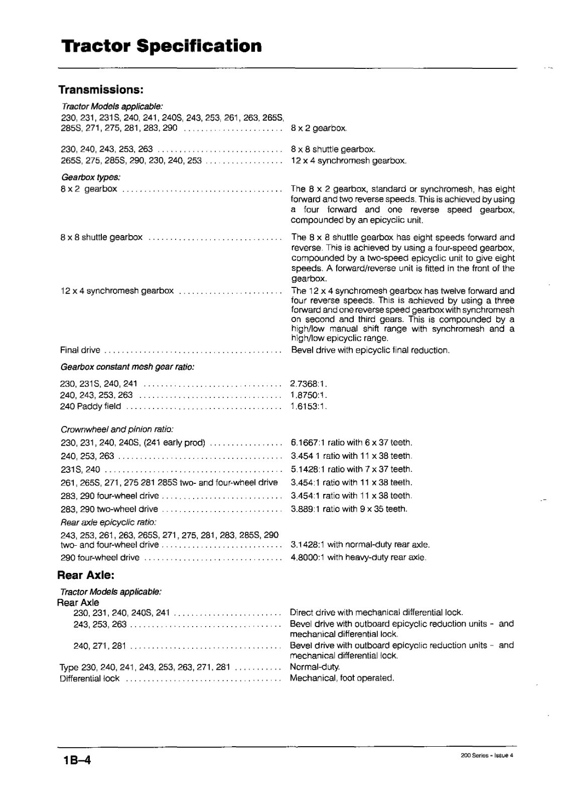 Massey Ferguson Tractors Service Manual Repair 265S 270 271 275 281 283 285S 290