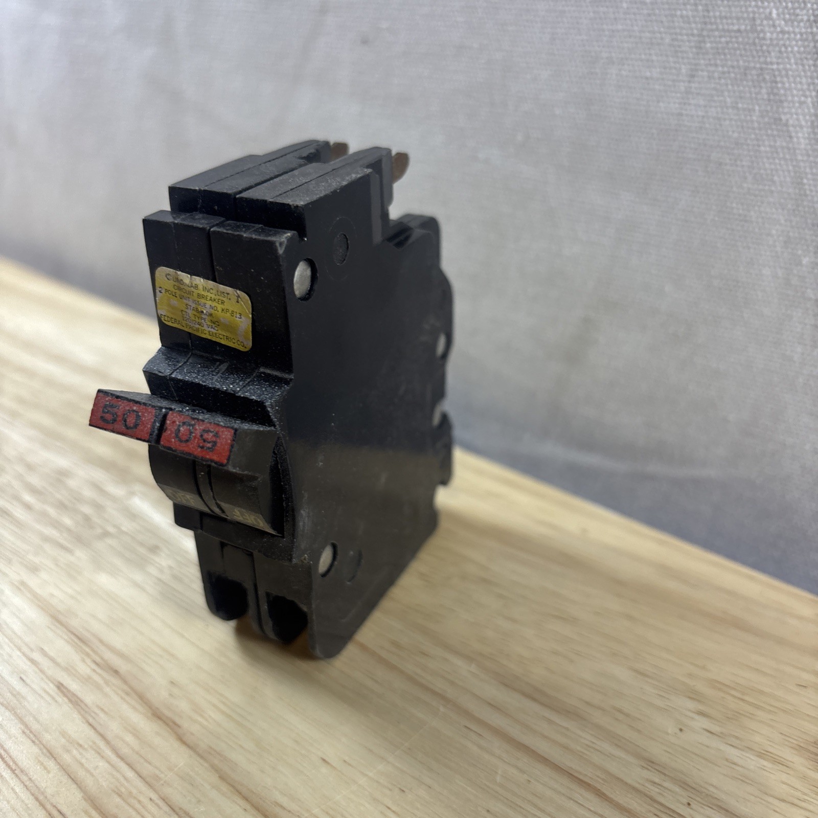 Federal Pacific 50 Amp 2 Pole Stab-Lok Breaker Mini THIN Tested