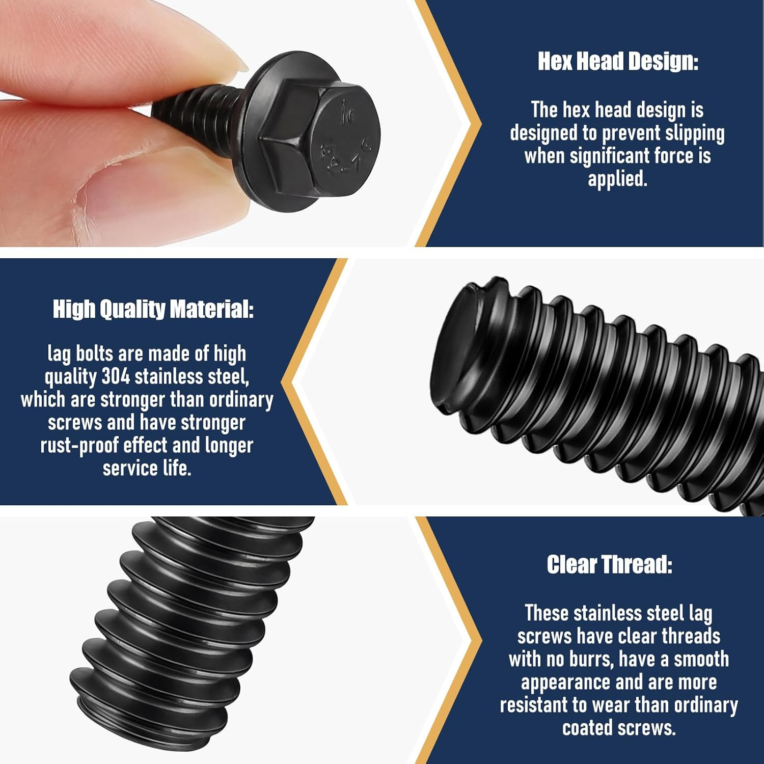 50 Pcs 1/4-20 X 1/2″ Flanged Hex Head Bolts with Reinforced Box, , Fully Threade