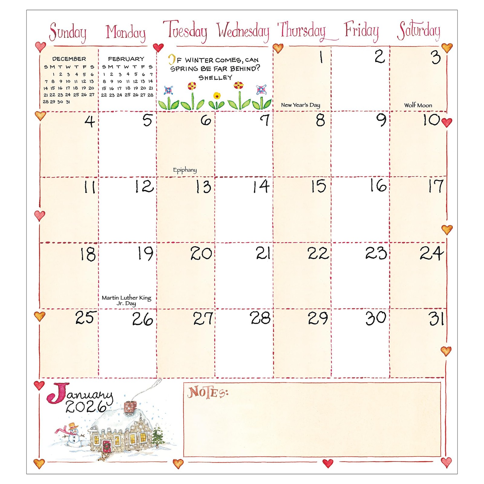 TF Publishing 2026-2027 Susan Branch Small Monthly Pocket Planner with 2 Page La