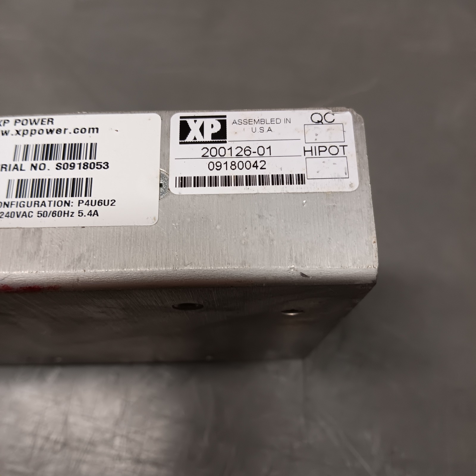 XP POWER P4U6U2 POWER SUPPLY MODULE 100-240 VAC, 5.4A
