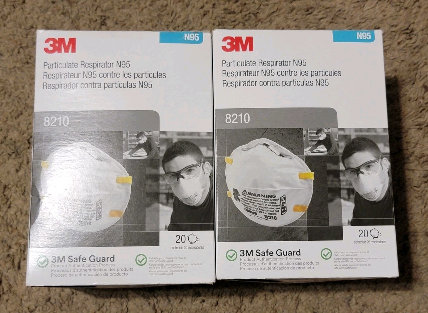 2 New Box’s Of 3M N95 8210 Particulate. Respirator’s 20 Per Box Use By 11/2025