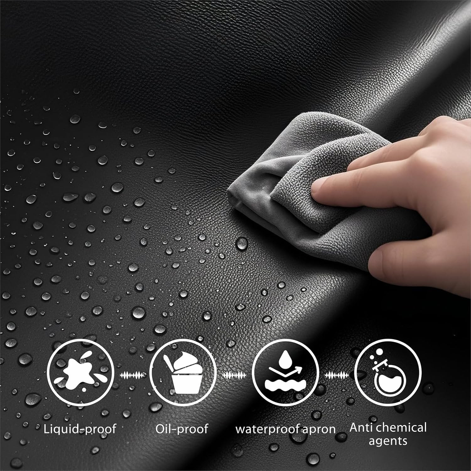 Heavy-Duty Waterproof Apron, Chemical Resistant Rubber Vinyl for Industrial, Lab