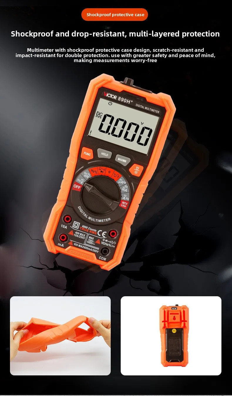 Digital Multimeter Auto Range AC DC Voltage Tester High Precision Multi Meter