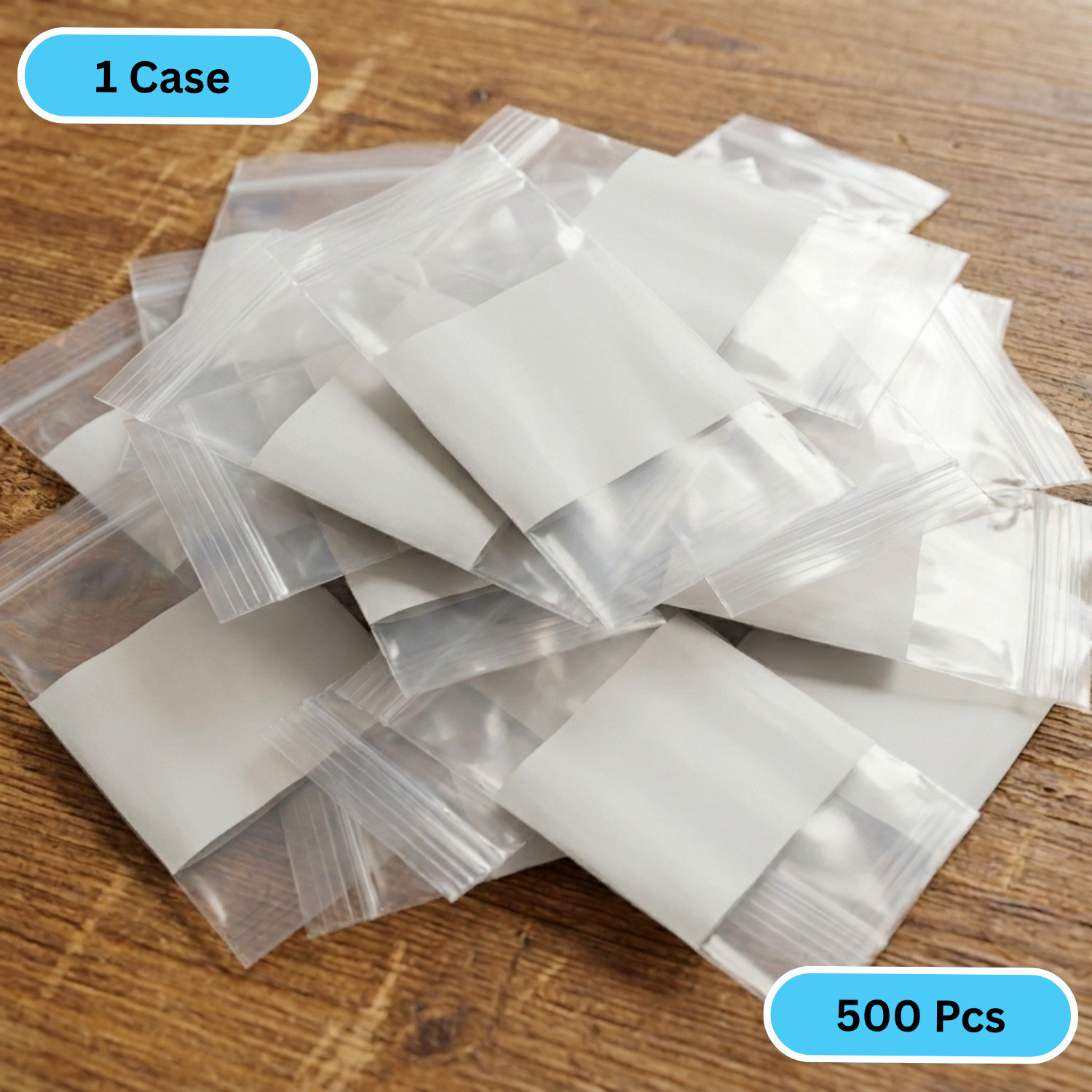 500 Zip Seal Bags 12″x15″ White Block 4 Mil Poly Writable Resealable Clear 12×15