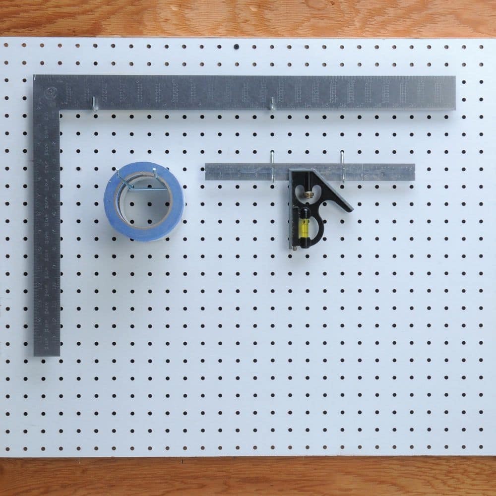 White Perforated Pegboard Panel Wall Organizer Display Board 48″ H x 24″ W Sheet