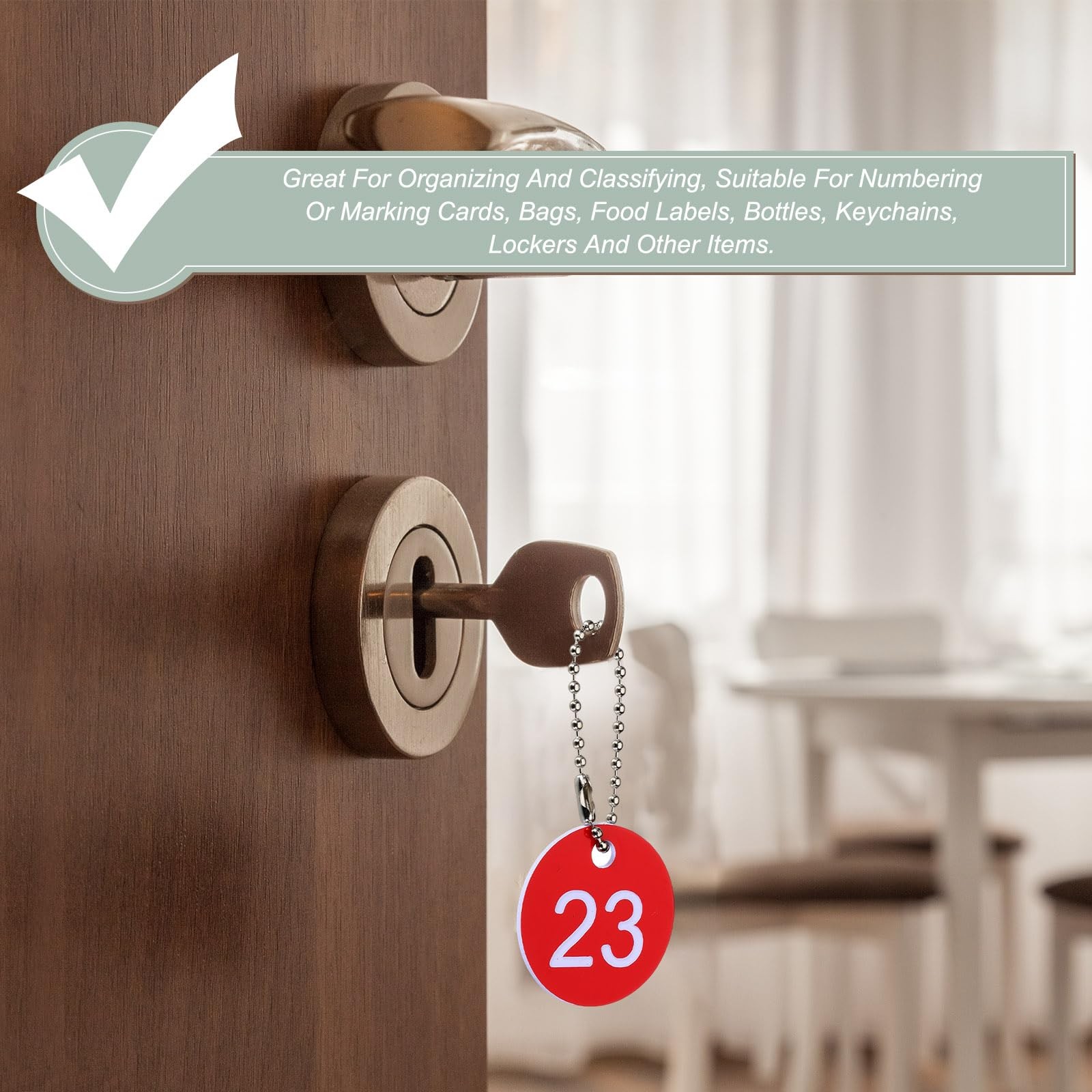 1-25 Number Tags, 25Pcs Round ID Number Key Tags Plastic Numbered Keychain fo…