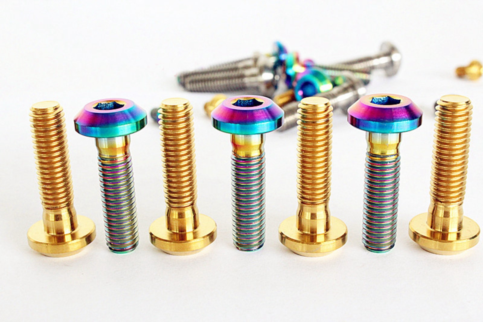 4 PCS M8x24mm/30mm/33mm GR5 Titanium Screw Bolts for Motorcycle Disc Brake
