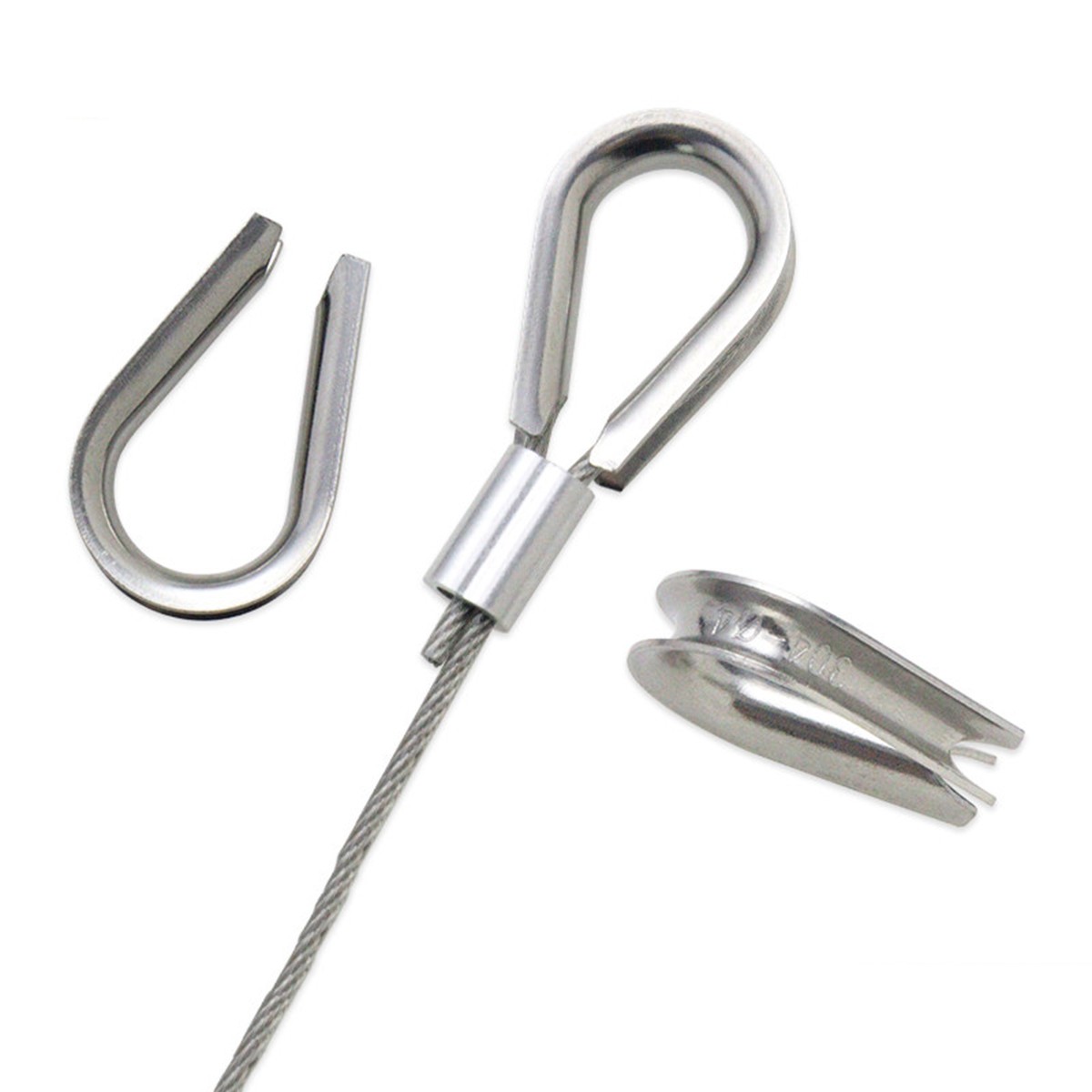 304 Stainless Steel Wire Thimble Cable End Loop Rigging For M1.5-M32 Rope