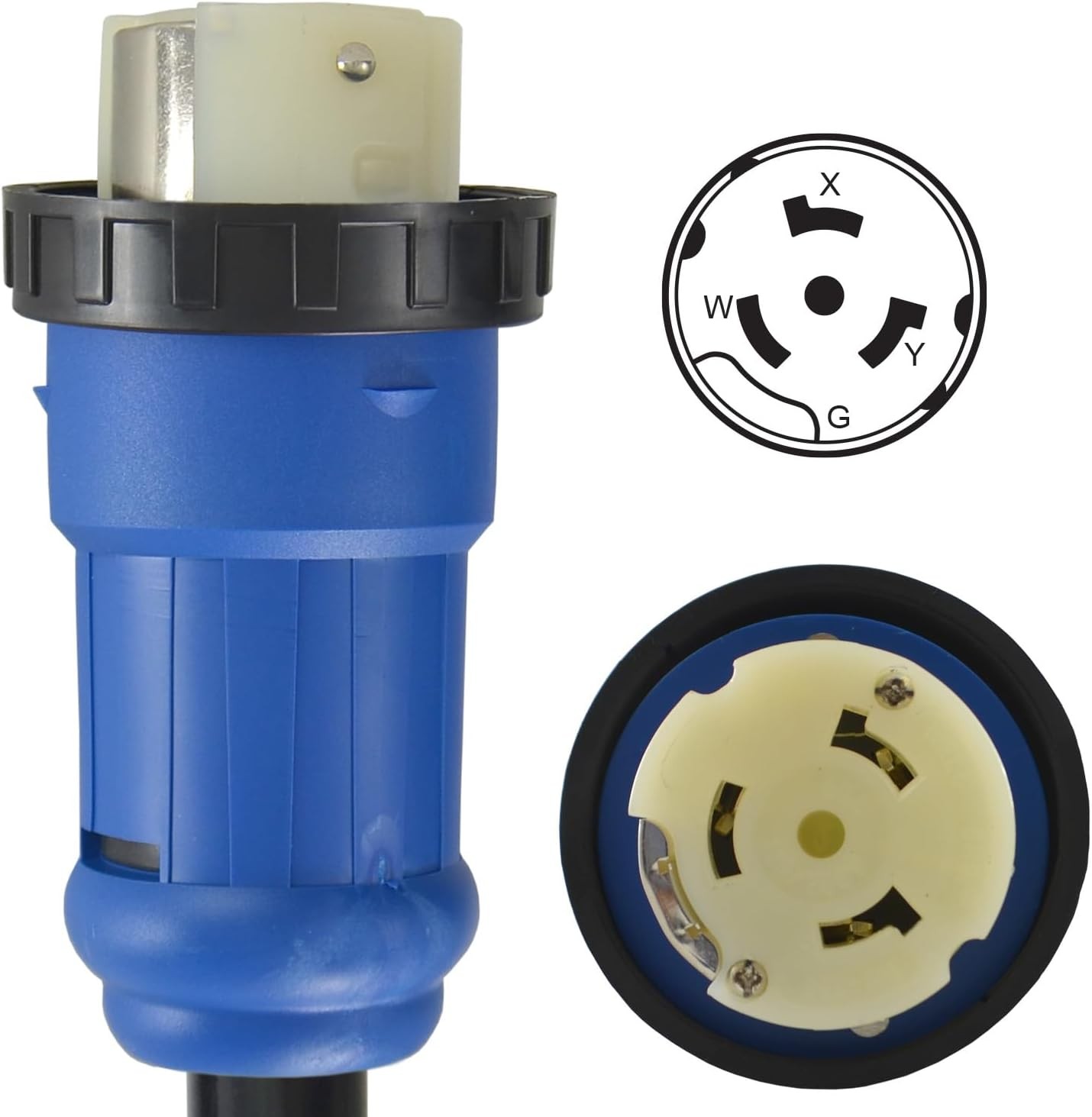 Conntek 14328 RV 1.5-Foot Pigtail Adapter 50 Amp Male Plug To 50 Black