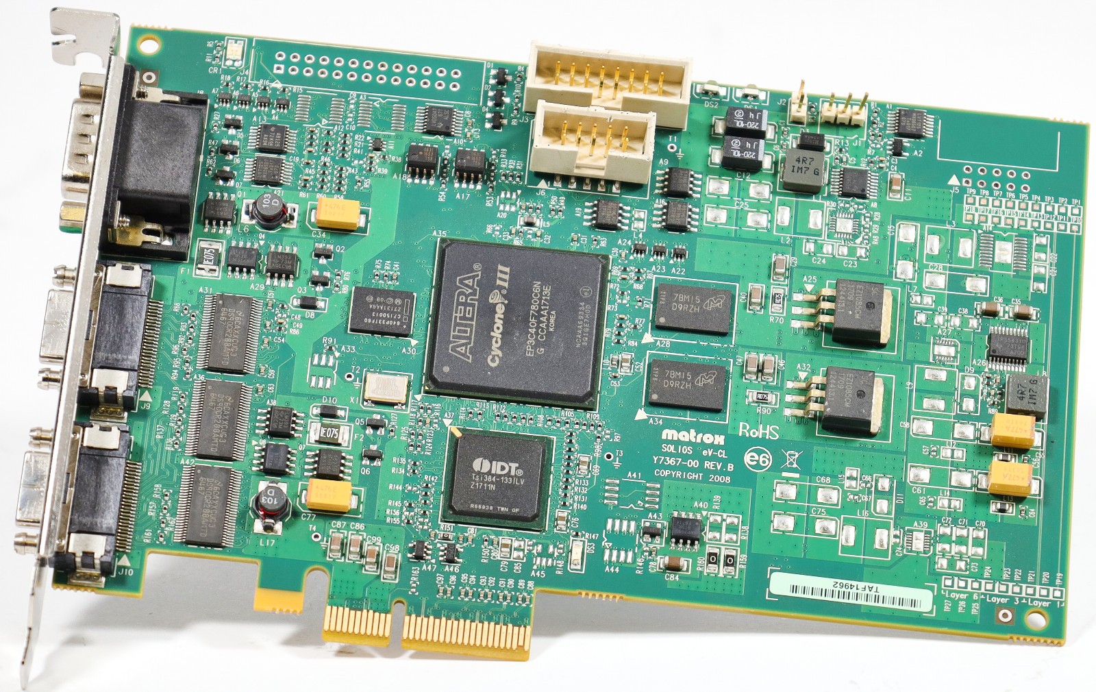 Matrox SOL2MEVCLF SOLIOS eV-CL Y7367-00 REV B Frame Grabber Board