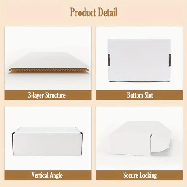 5~50 6x4x2in Shipping Boxes Pack White Corrugated Cardboard Boxes giftbox Bussin
