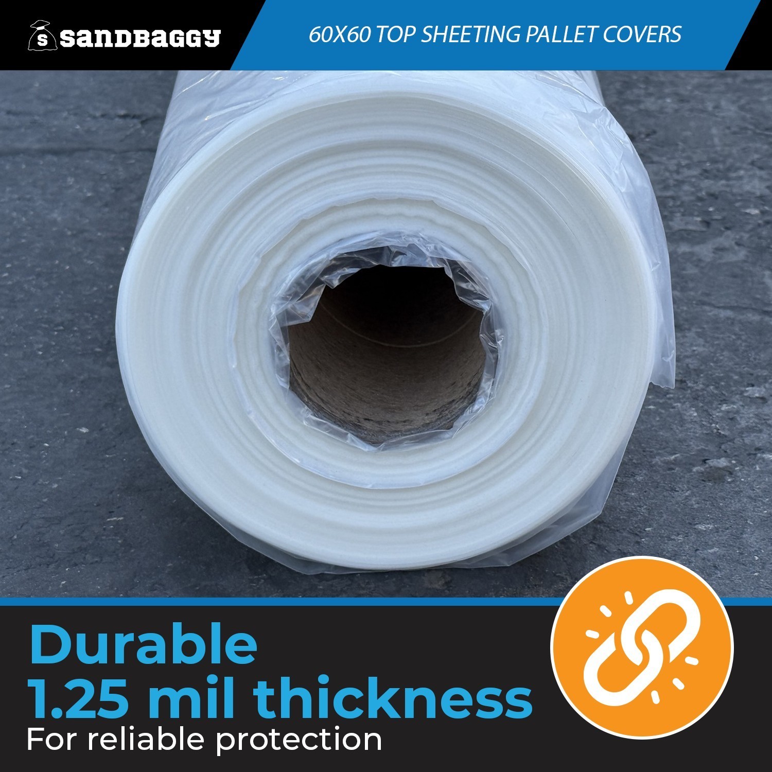 60″ x 60″ Clear Top Sheeting Pallet Covers – 1.25 Mil, USA Made – Sandbaggy