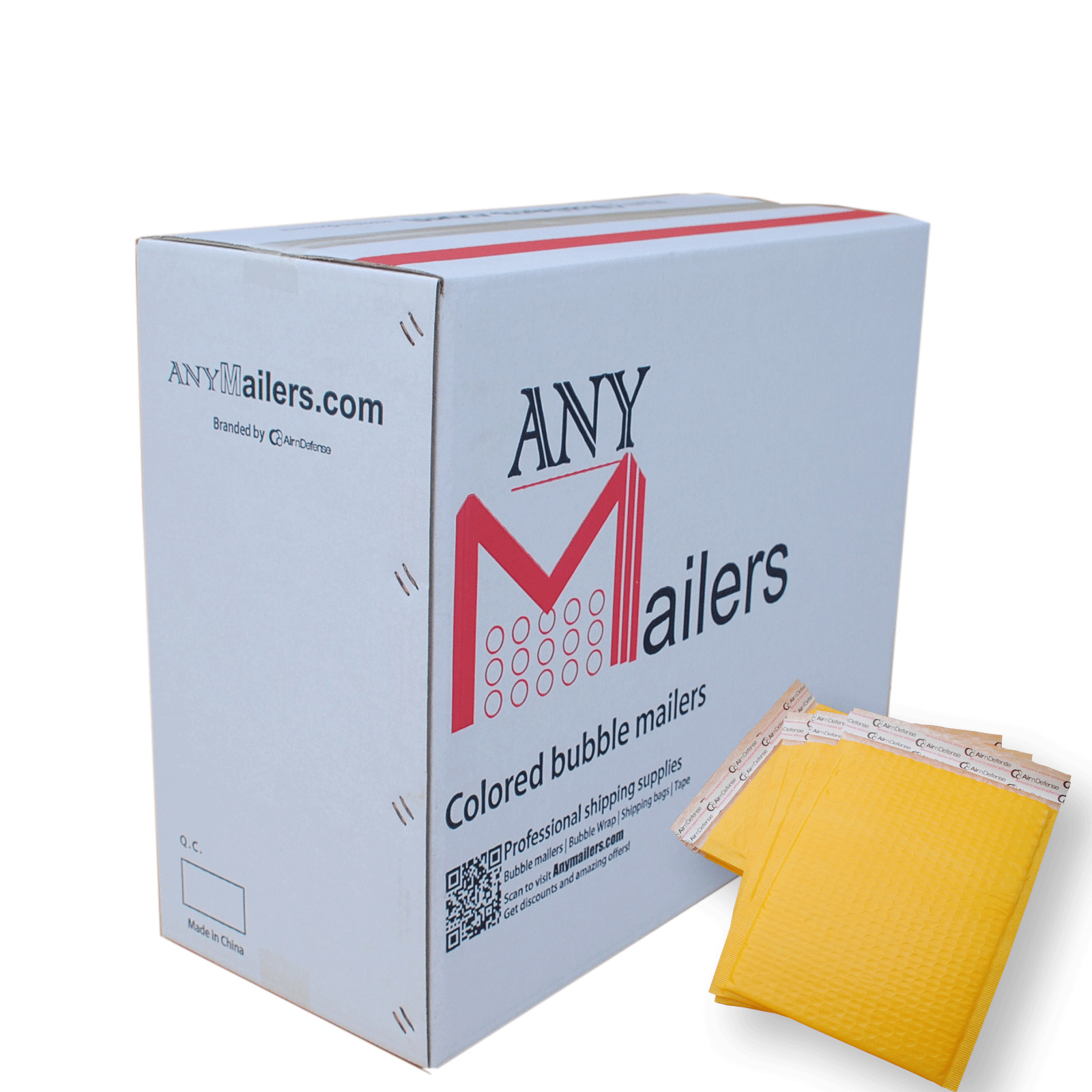 AirnDefense 1000 #0 6.5X10″ Yellow Poly Bubble Mailers Shipping Padded Envelope