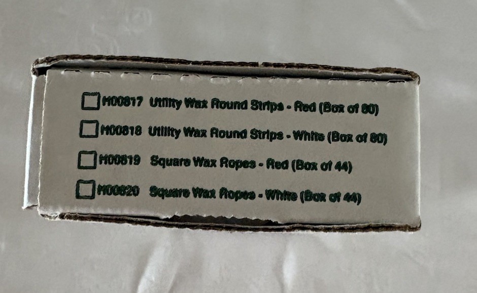 Coltene Whaledent H00820 Hygenic Square Wax Ropes White 11 x 3/6″ 44/Bx NOS