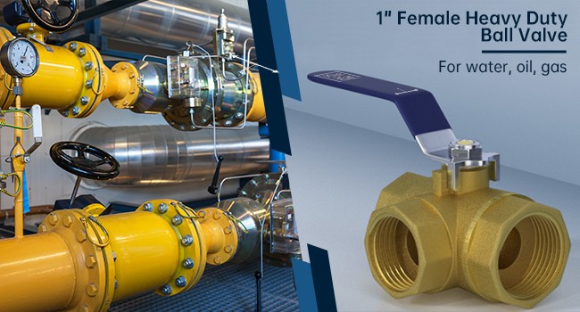 G1″ 3 Way Ball Valve Three T Port Brass Female Type For Water Oil And Gas US