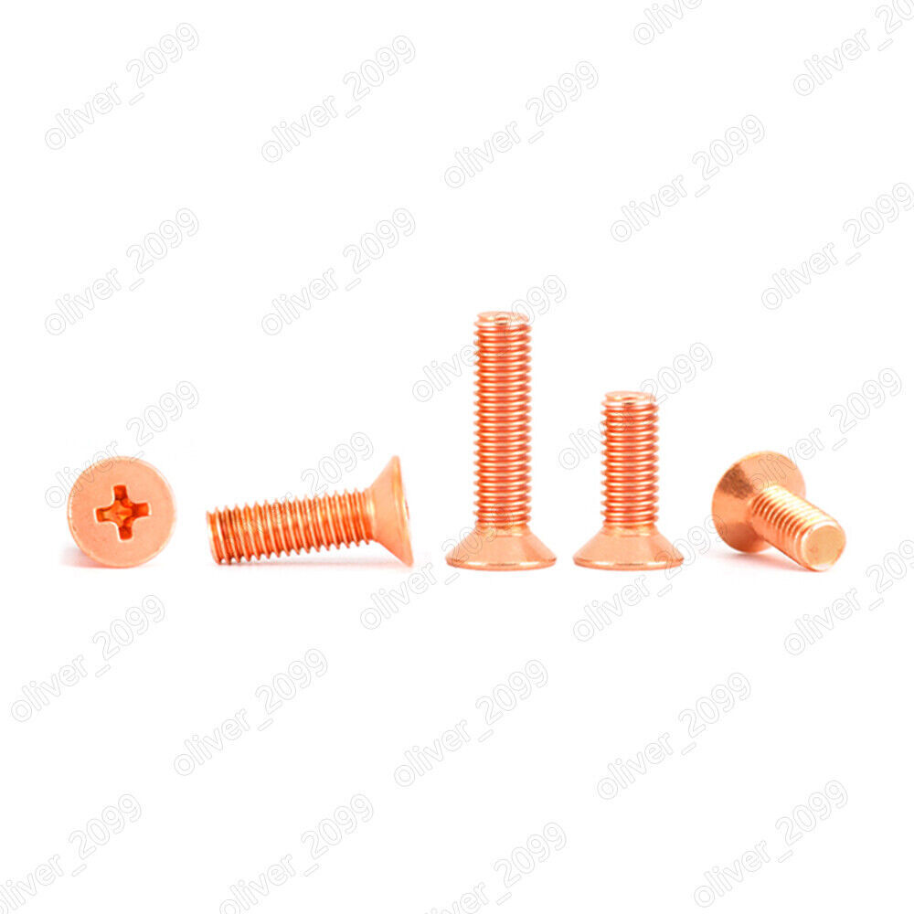 99.9% Pure Copper Phillips Cross Countersunk Flat Head Screws 4# 6# 8# 10#