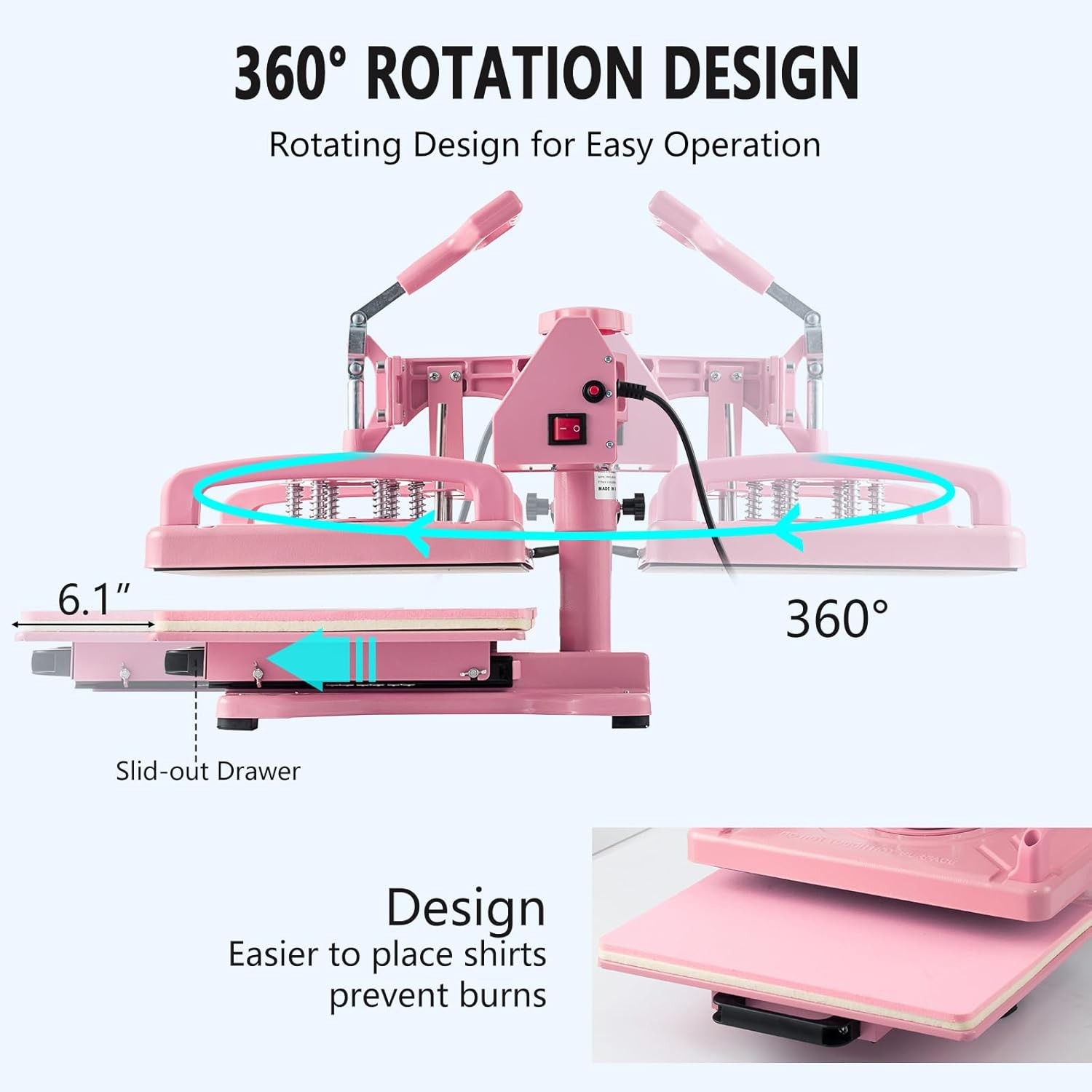5 in 1 Heat Press Machine Digital Transfer Sublimation T-Shirt /Mug/Plate Hat