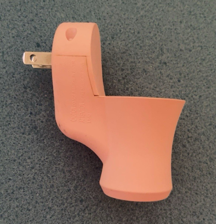 Pink Type A 2-Prong Electrical Plug Adapter, 1 Outlet, Plastic