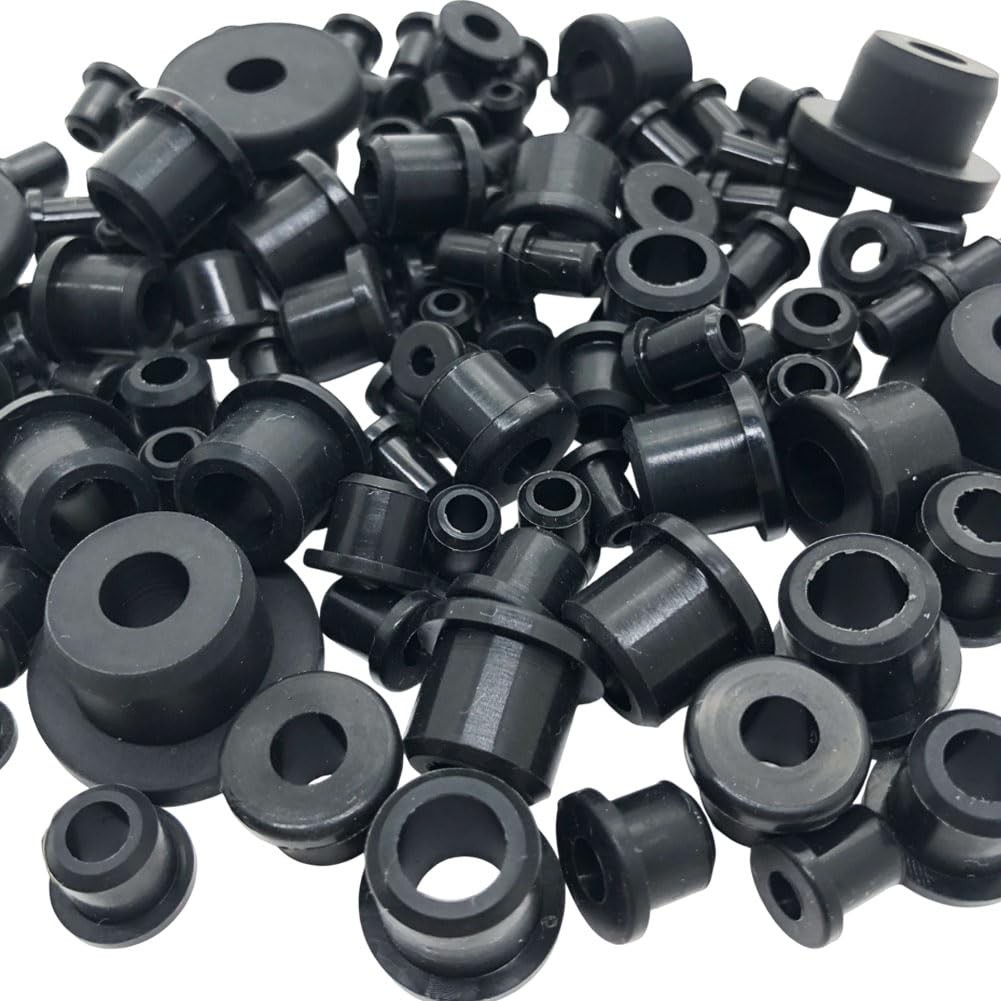 115PCS T-Type Silicone Rubber Grommets kit 6 Size for Wiring Automotive (115)
