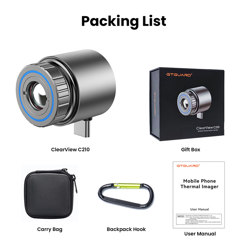 GTGUARD C210 Ai 512×384 Portable Thermal Camera Imager for Android Mobile Phone