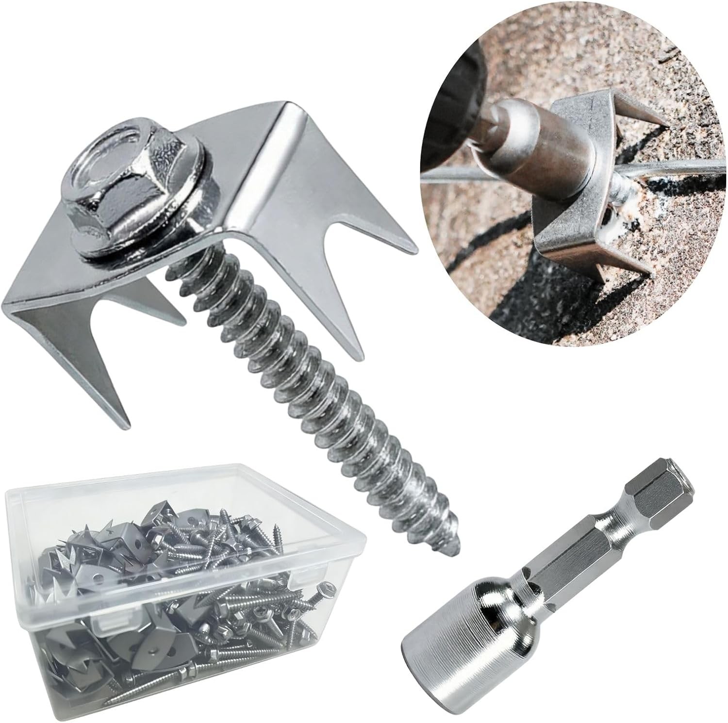 100 Pcs Fence Staples for Wire Fencing, 1.6 Inch Galvanized Steel Fasteners with