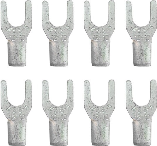 50PCS Non Insulated 10 Stud Fork Connector