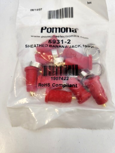 10pc Pomona 5931-2 Panel Mount Banana Jack, Cat III 1000V, Red FREE SHIPPING!