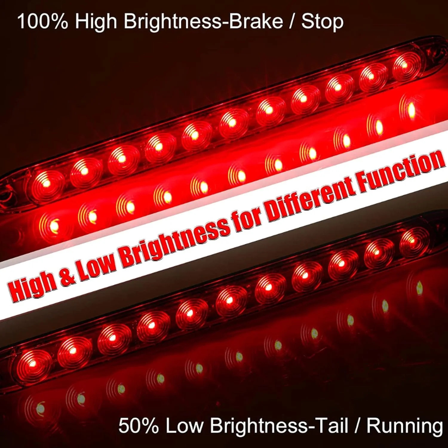 11 LED Red Trailer Brake Tail Light, 2 Pack 16″ LED Bar Stop Turn Signal Tail Li