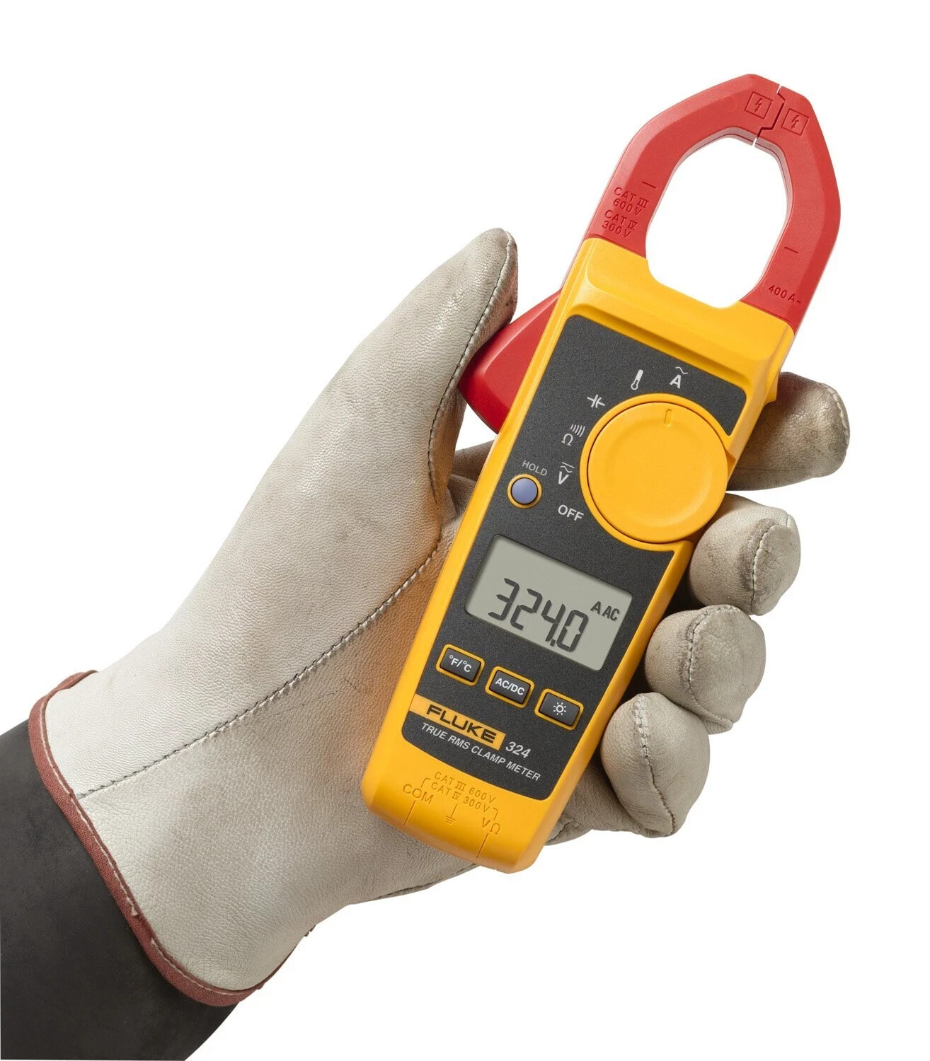 Fluke 324 True-RMS Clamp Meter with Temperature & 4/600V AC/DC boxless