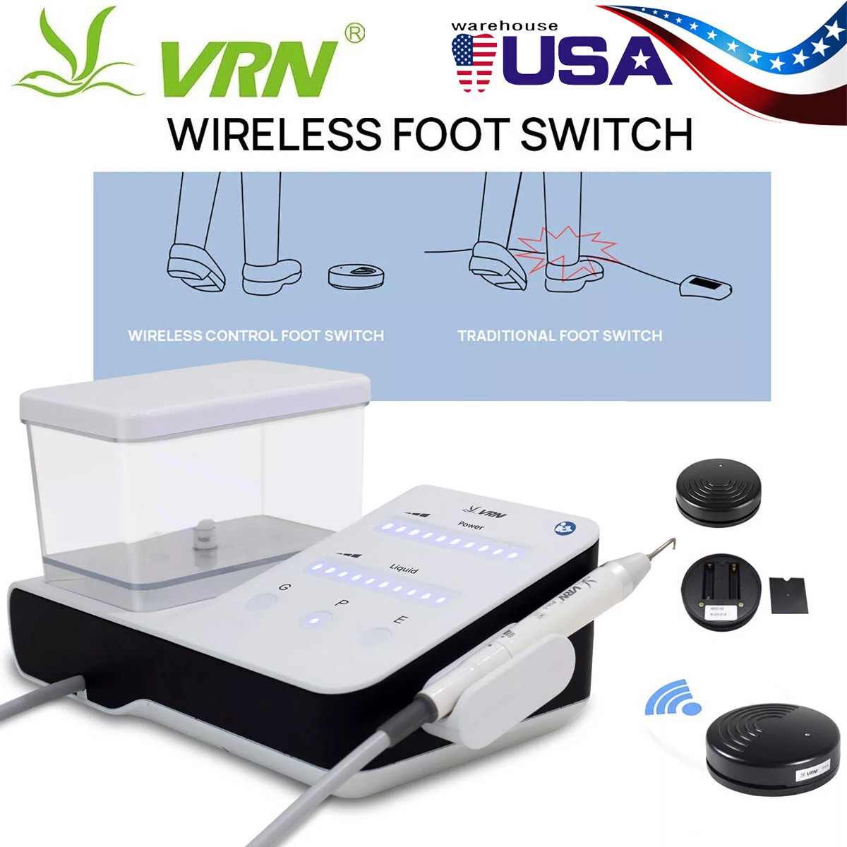 LED Dental Ultrasonic Piezo Scaler Handpiece Bottles Fit EMS Cavitron Woodpecker