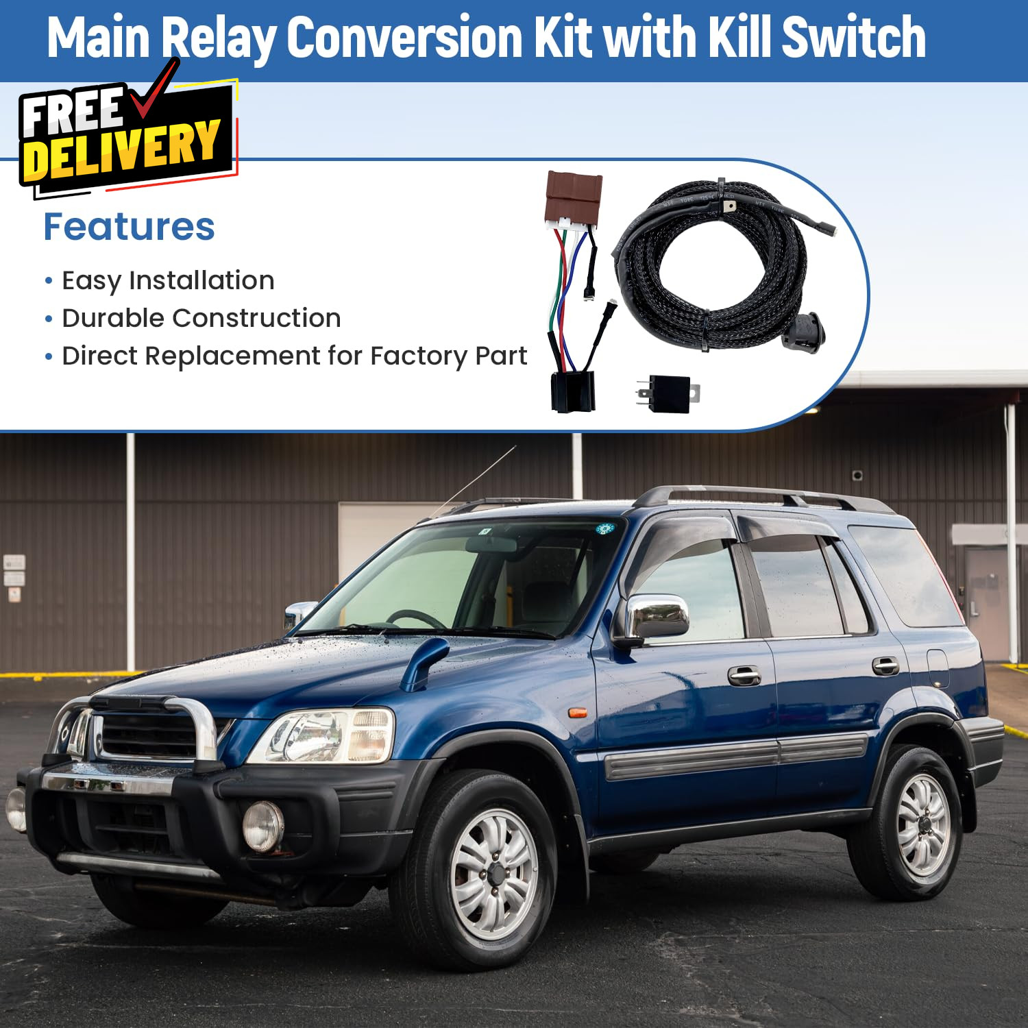Main Relay Conversion Kit with Kill Switch Fit for Honda Civic 1992-2001 CRV 1..