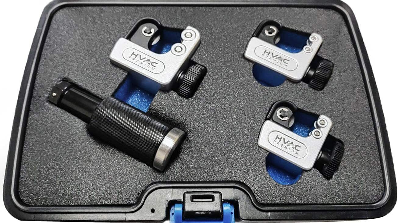 HVAC Premium Heavy Duty Adjustable Tube Cutter Set for Copper, Steel, Aluminum