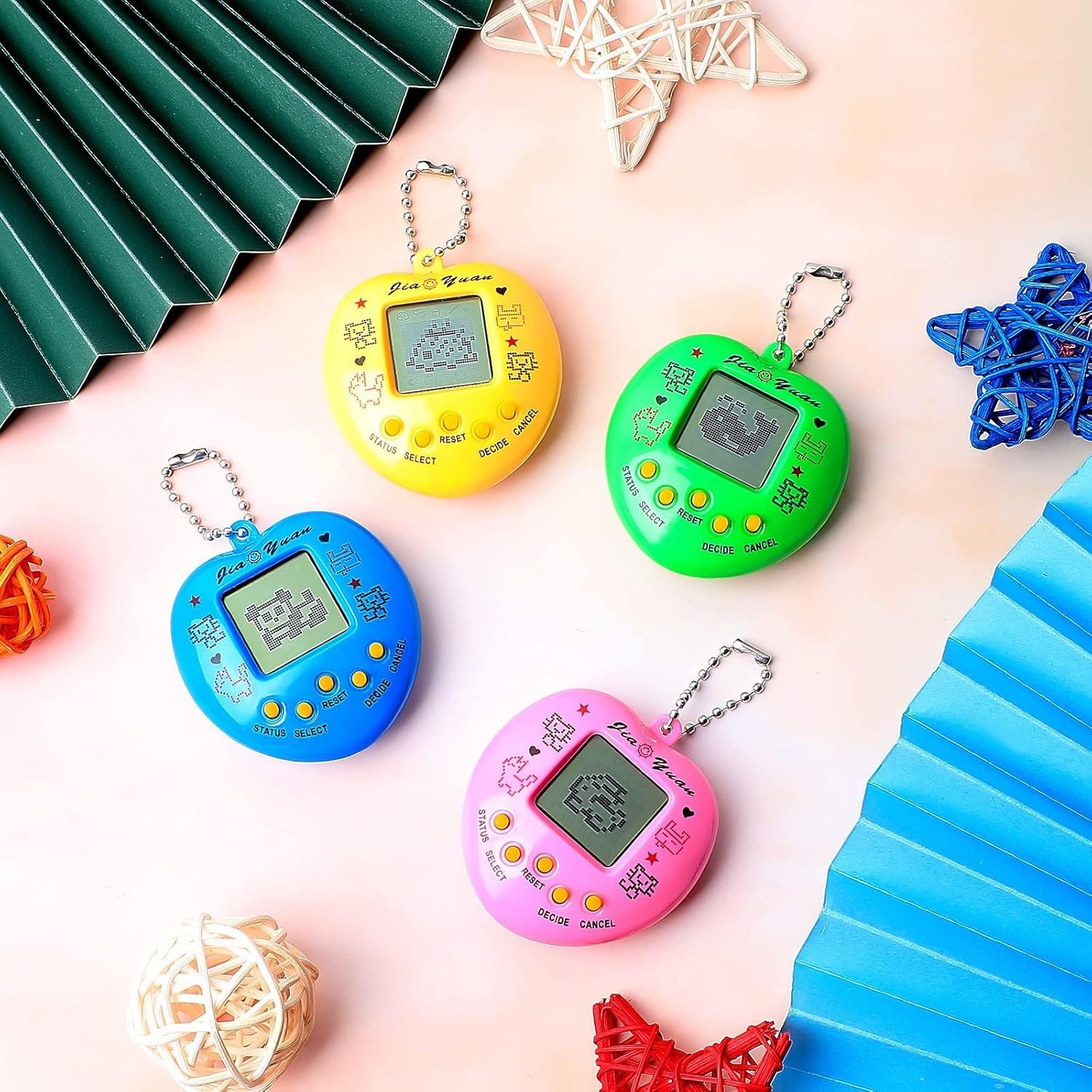 Virtual Electronic Pet Keychain 3Pk Mini Digital Pet Toy Set Classic 3 Color