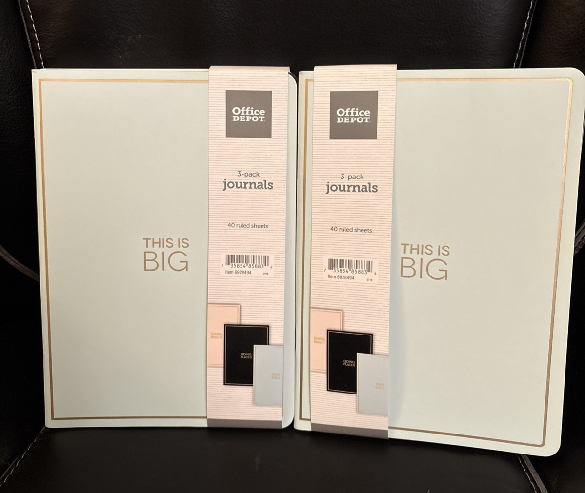 Lot of 2- Off ice Depot-3 pack of Journals, 40 pages each