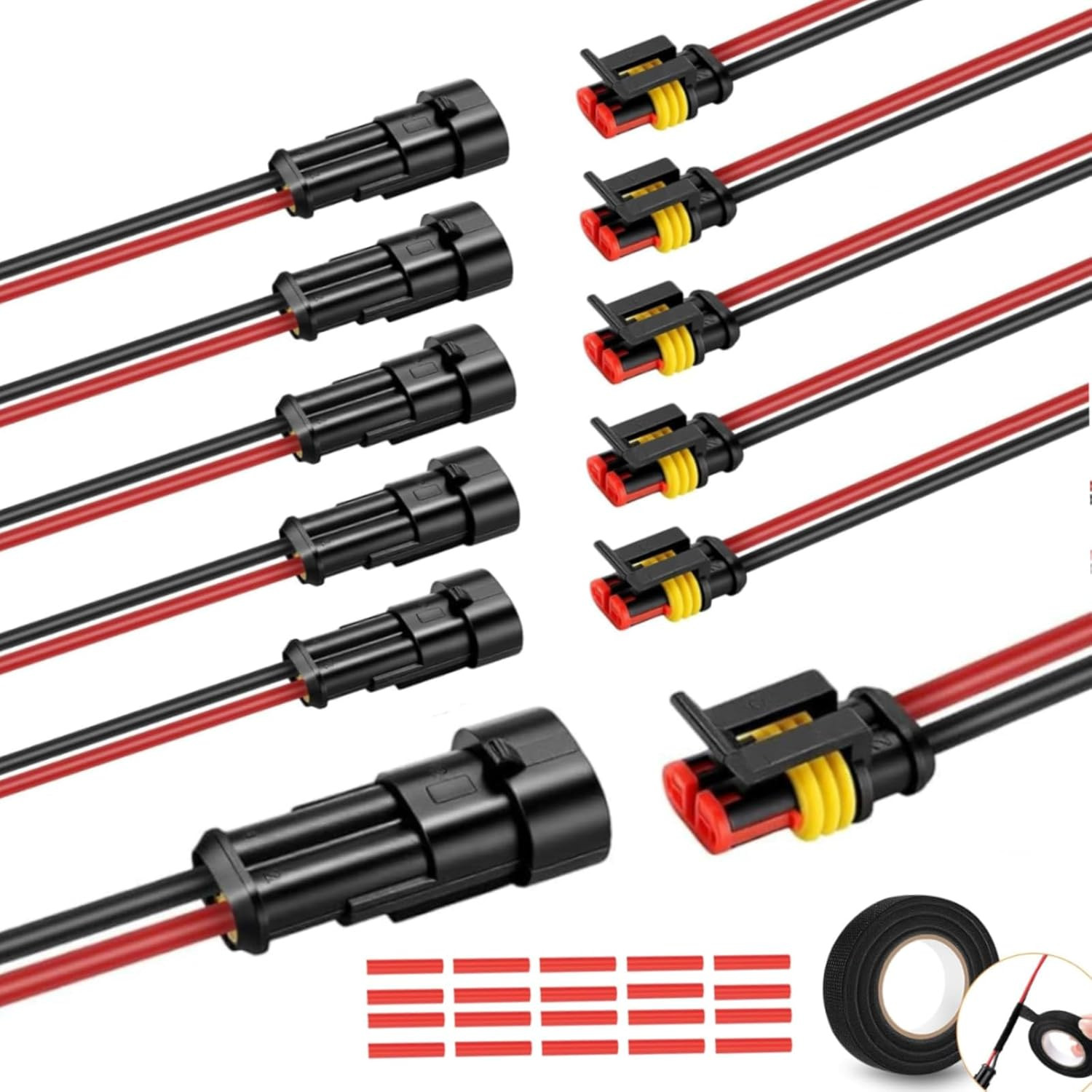 2 Pin Waterproof Connectors – 14AWG Quick Disconnect for Automotive & Marine Use