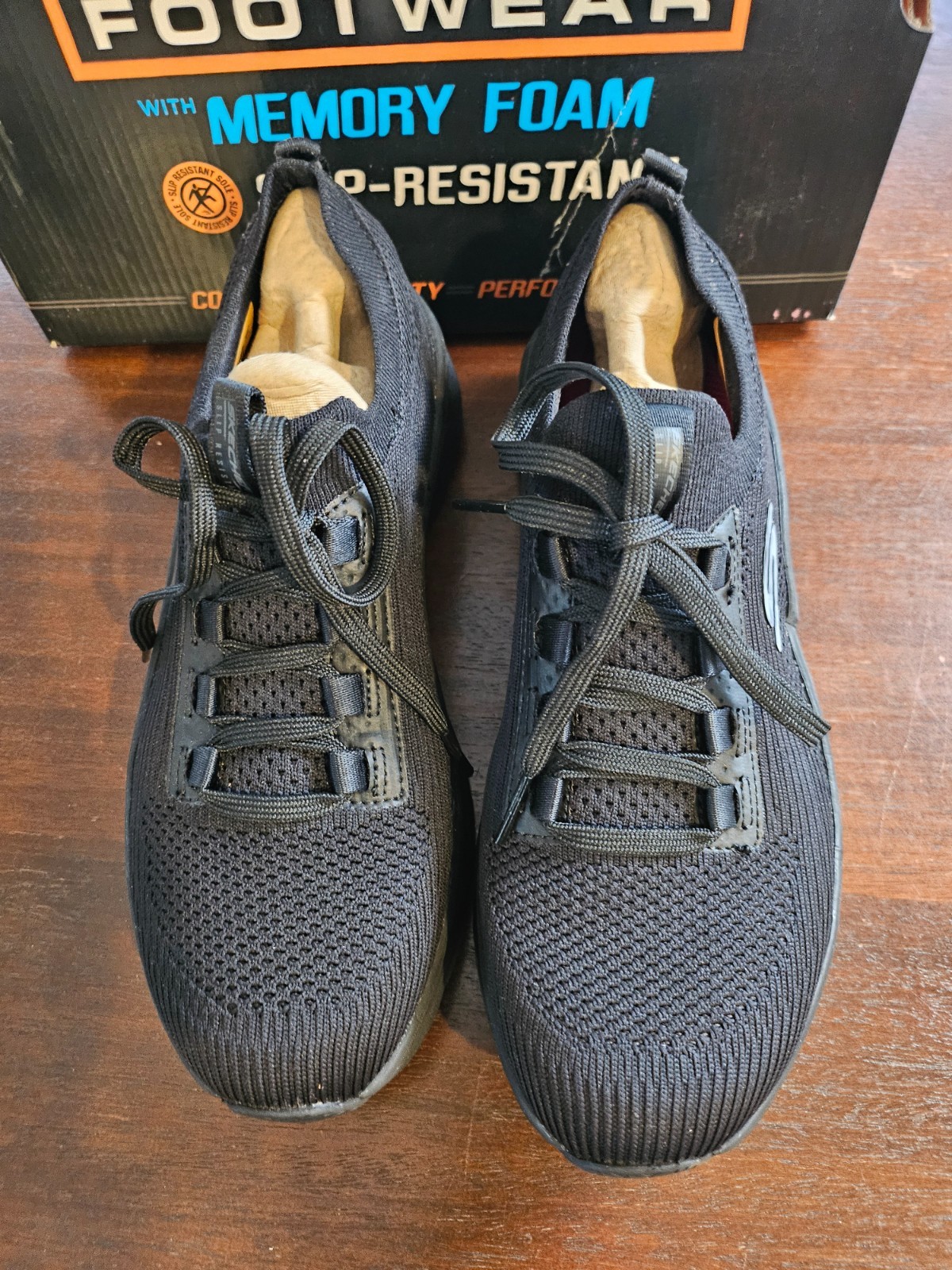 Skechers Women’s Work RF D’Lux Walker SR Ozema Shoes Black Wides Size:7.5