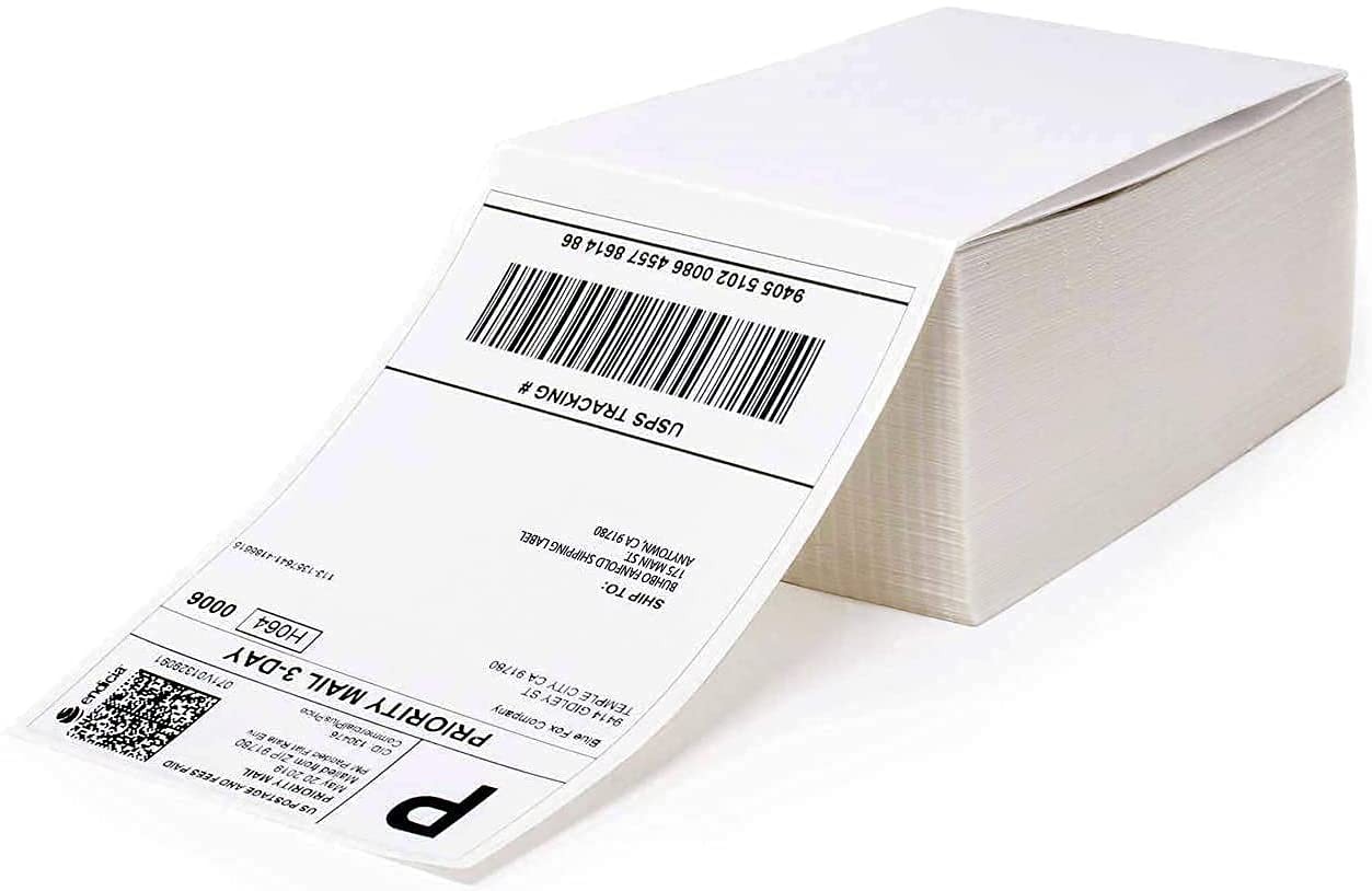 MFLABEL Fanfold 4″ x 6″ Direct Thermal Labels White 100 Labels/Stacks,