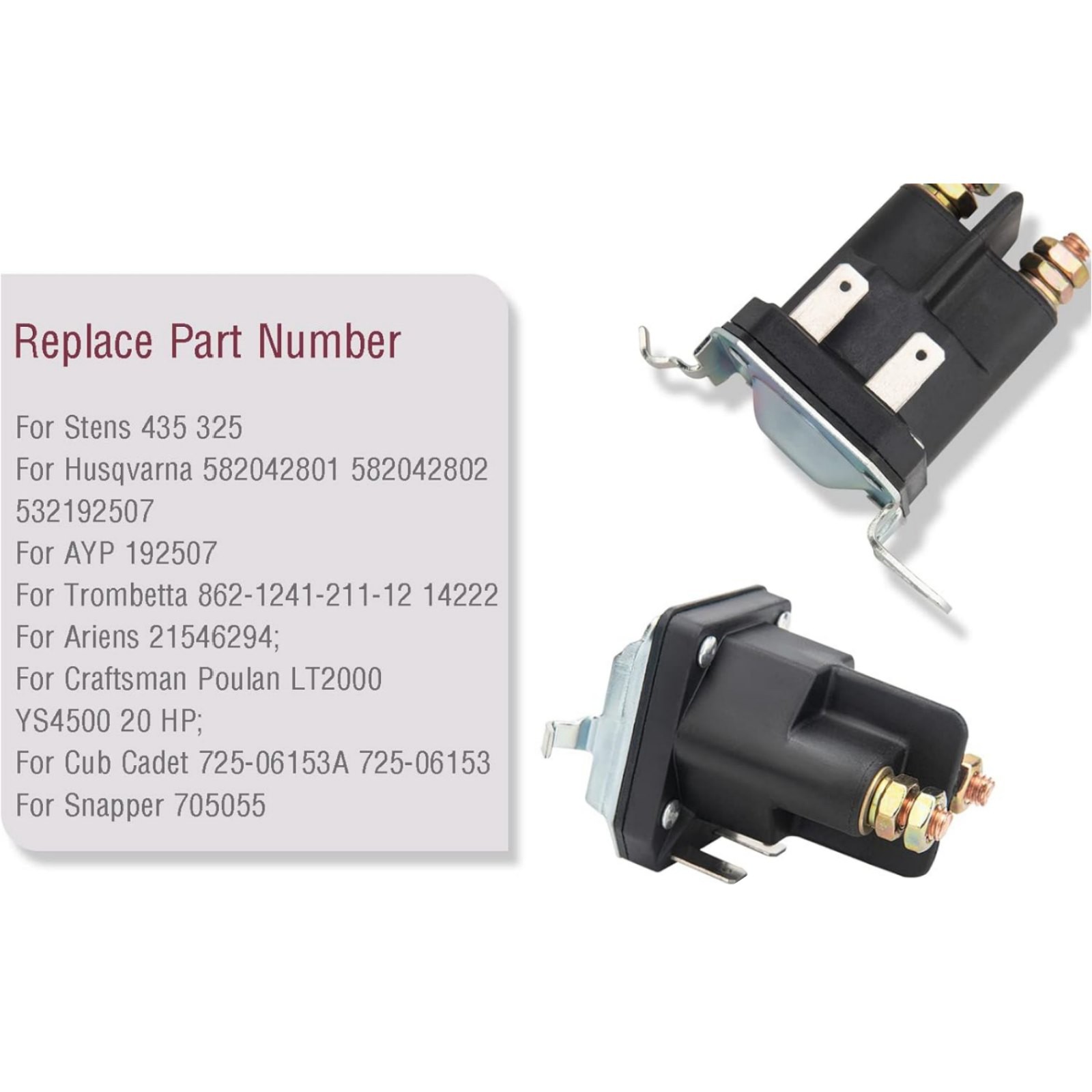 New Starter Relay Solenoid suitable For Husqvarna Craftsman Poulan 582042801