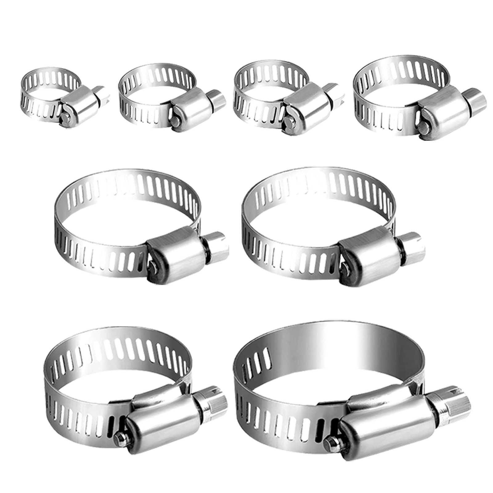130pcs Adjustable Hose Clamps Worm Gear Stainless Steel Clamp Assortment set