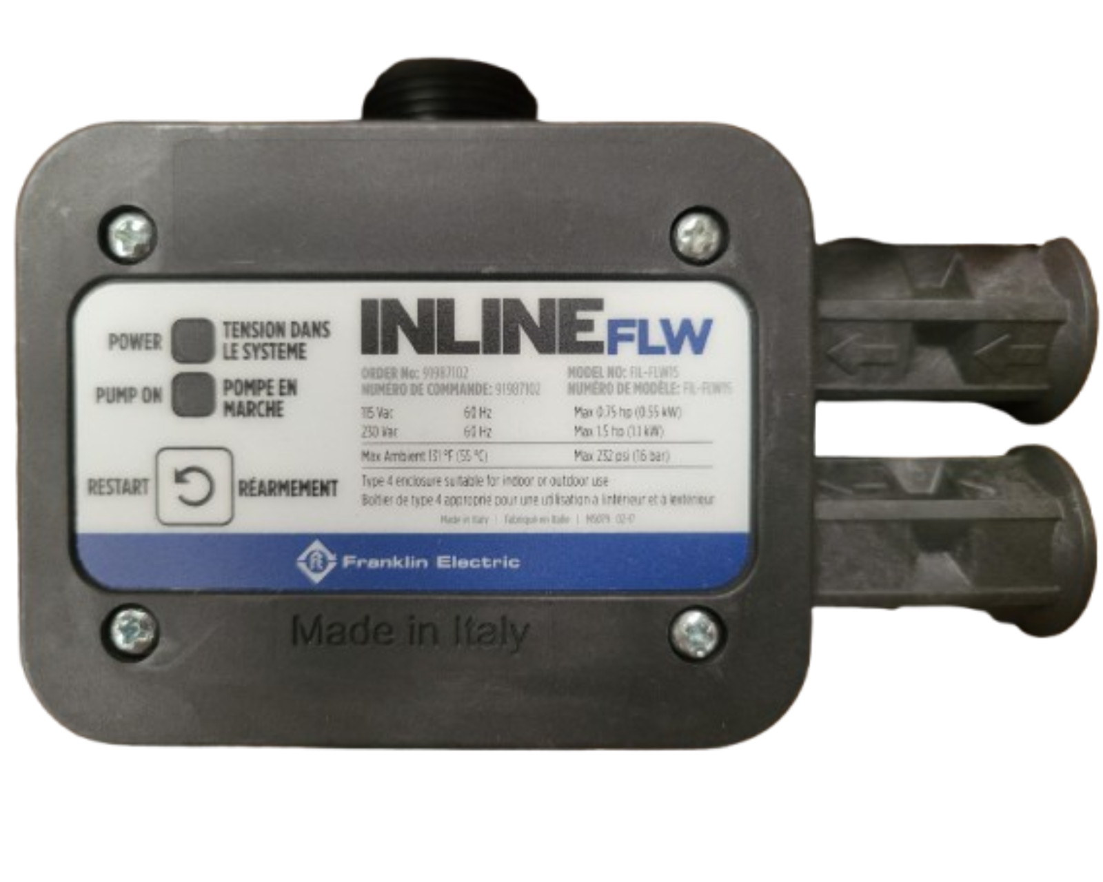 Franklin Electric INLINE FLW SERIES 115V/230V 1/2HP-1.5HP 1″ MNPT 15A