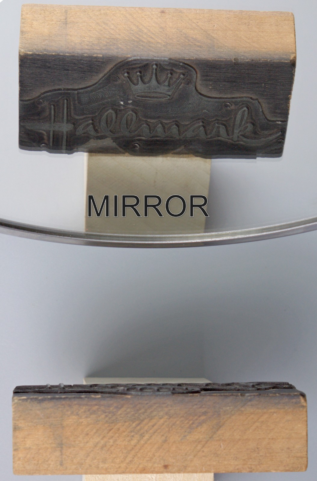 Vintage Hallmark Cards Printing Block Letterpress Logo Wood Metal Stamp MCM KC
